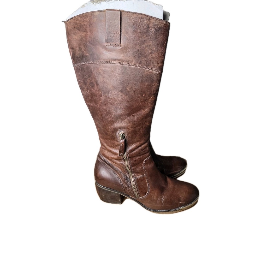 Naturalizer ORA Wide Shaft Riding Boots Sz 9 Distressed Coffee Bean Brown - Picture 4 of 16